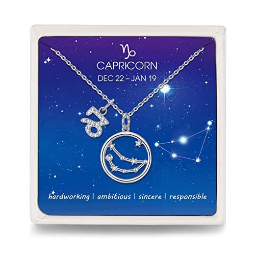 Qings Capricornio Collar Delicado Constelación del Zodiaco Plata de Ley 925 Colgante Collar para Mujer y Niñas