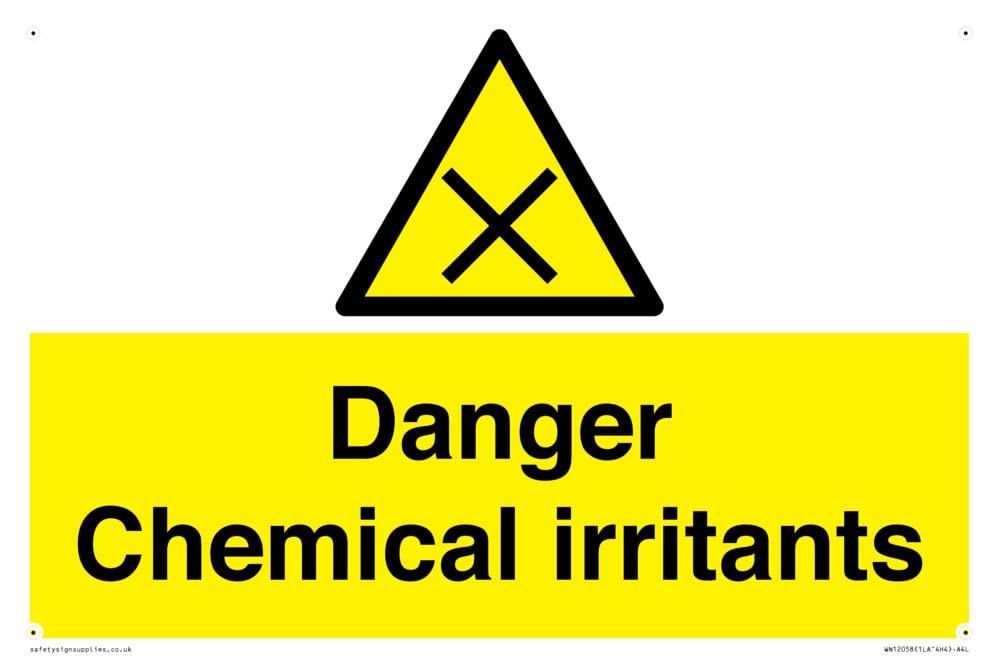 Danger Chemical irritants Sign - 300x200mm - A4L