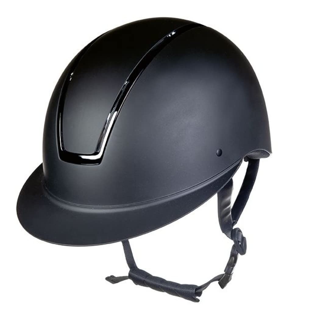HKM Lady Shield - Casco de equitación, color negro brillante, talla L 58-60 cm