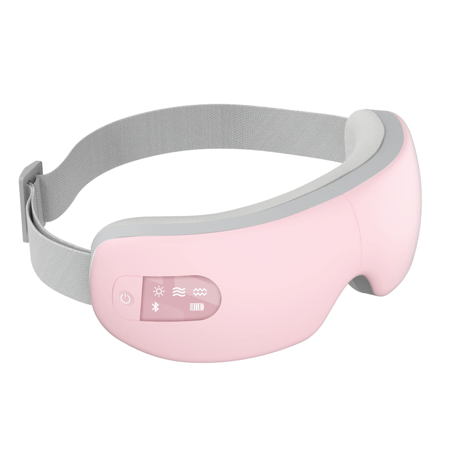 EyeologyPro Voice Control Eye Massager, Heated Eye Mask for for Migraines Eye Strain Dark Circles (Pink)