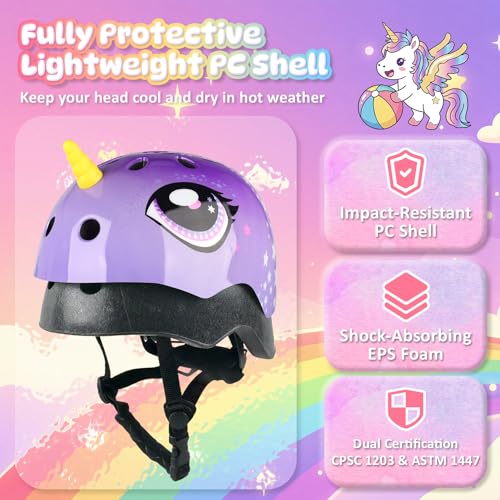 Image of Kids Toddler Bike Helmet, Adjustable and Multi-Sport for Child Boys and Girls, 2 Sizes