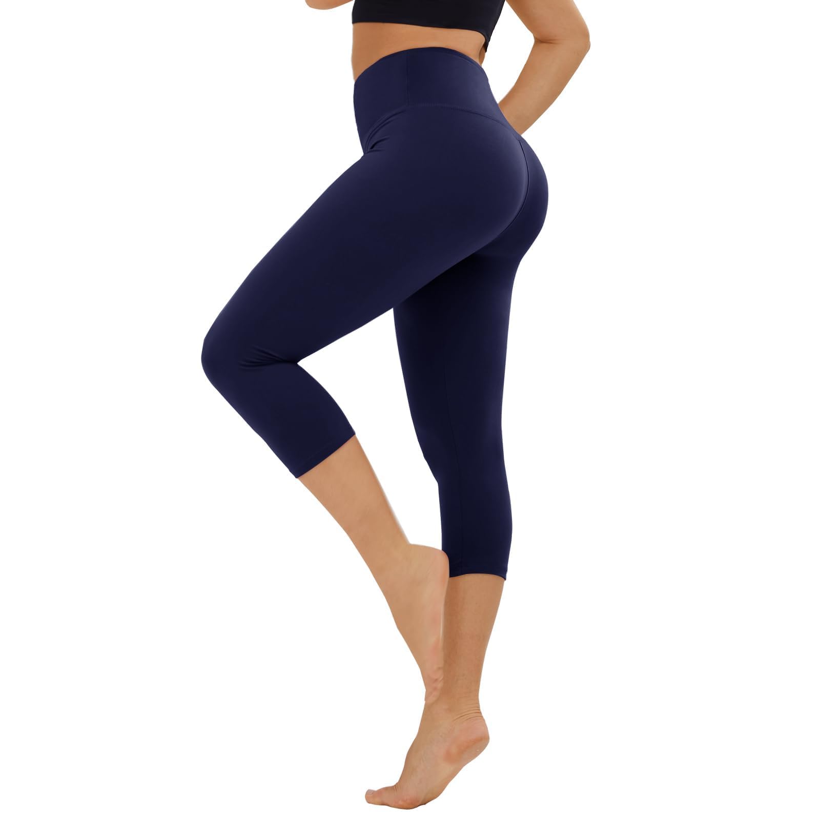 TNNZEET High Waisted Leggings for Women - No See Through Tummy Control Cycling Workout Yoga Pants with Pockets Reg &amp; Plus