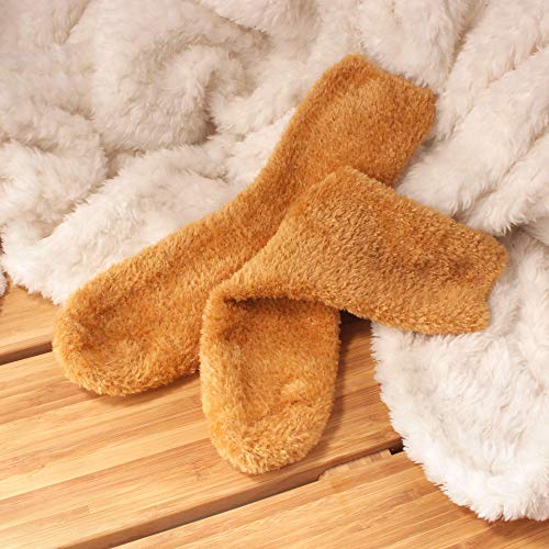 Image of BambooMN Women's Super Soft and Cozy Feather Light Fuzzy Socks - Multiple Color Options - Two Sizes - Value Packs