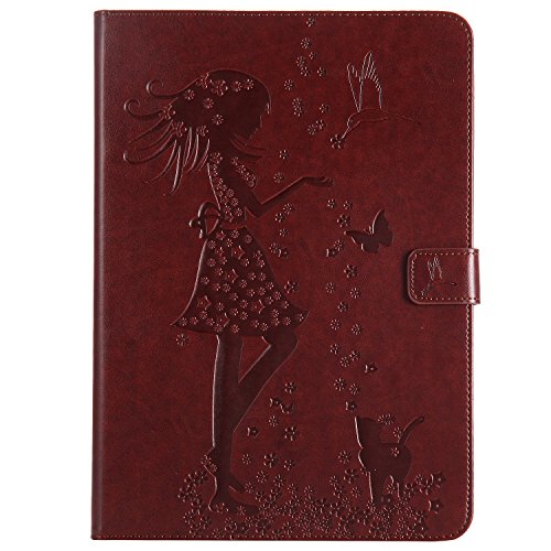 Bear Village® Case for Apple iPad 2017 / iPad 2018 (9.7 Inch), Premium Full Body Protective Cover, Slim Leather Smart Magnetic Case with Multiangle Viewing Stand, Brown