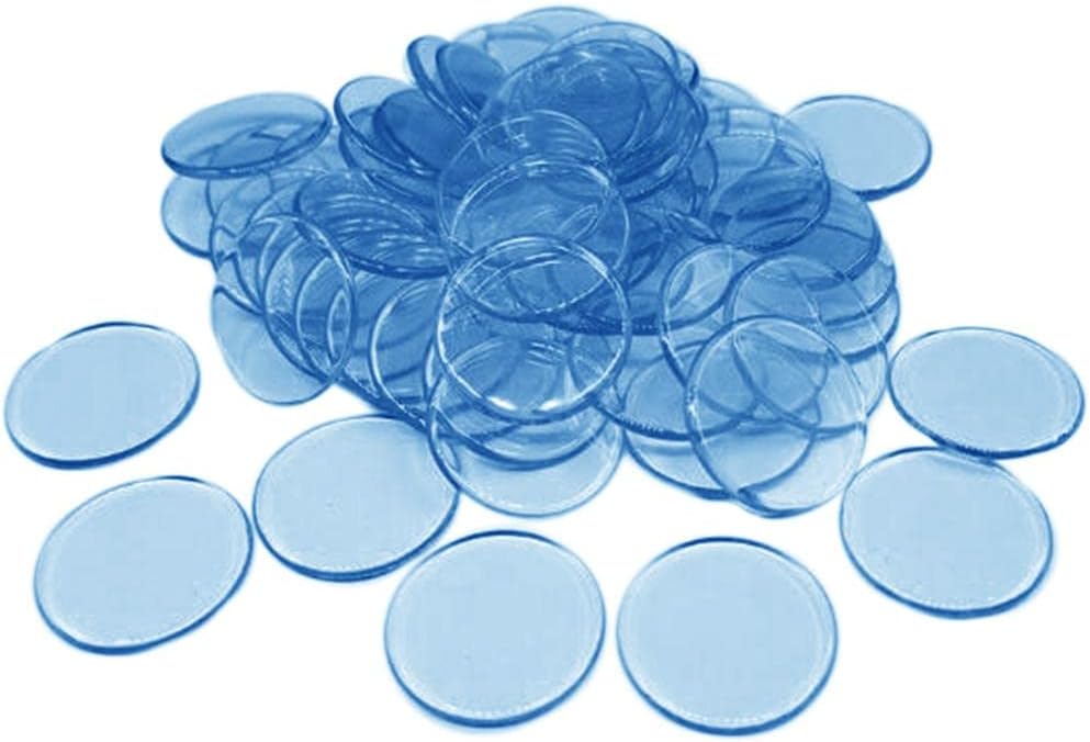 CALANDIS 100Pcs Poker Chips Coins Casino Supply Family Games Accs Blue