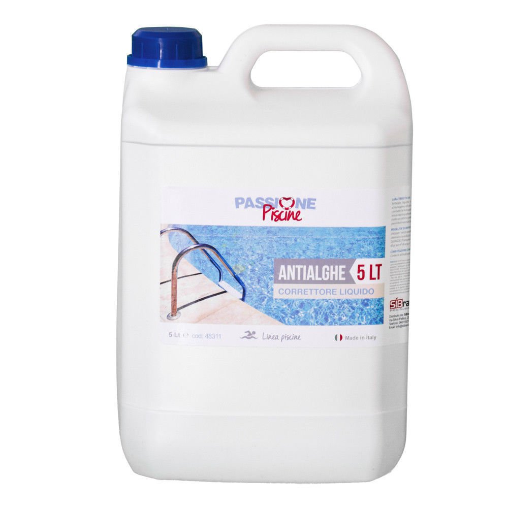 Antialghe liquido 5lt per acqua piscine pulizia manutenzione battericida 48311