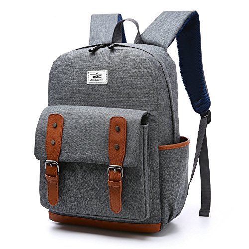 ACPBAGS YR201 Laptop Bag 17inch Casual Unisex Waterproof Oxford School Backpack Rucksack (Gray)