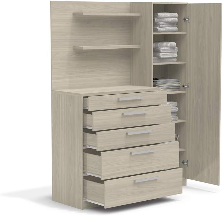 Kappesberg B256 Chest of Drawers with Shoe Rack, showing open drawers and cabinet shelves.