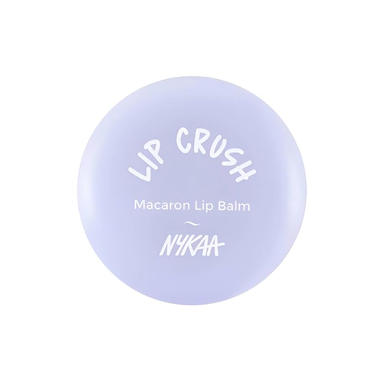 Bálsamo labial Nykaa Cosmetics Lip Crush Macaron com manteiga de karité e óleo de amêndoas doces, 01 Blueberry, 8 g