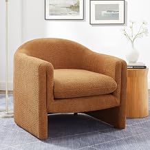 VANOMi 31.2" Accent Chair, Modern Upholstered Living Room Chairs, Comfy Single Sofa Chair for Bedroom, Office, Waiting Room Curry Boucle