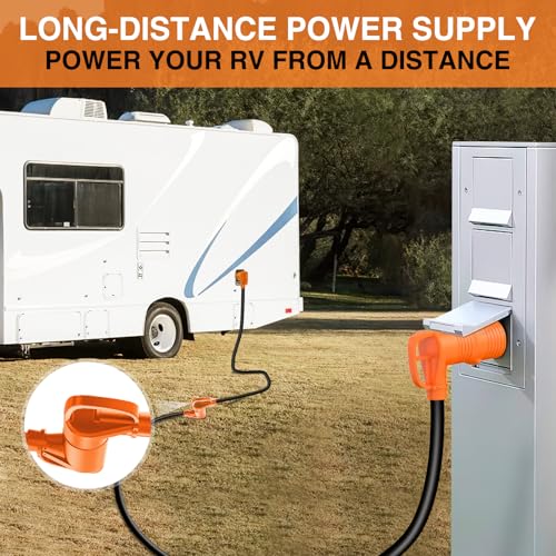 Image of Nilight 50FT 30 Amp RV Extension Cord with Adapter 50Amp to 30Amp 125V Heavy Duty 10 /3 Gauge Pure Copper STW Wire UL ETL Listed 3 Prong TT-30P TT-30R Weatherproof Suit for Generators Campers
