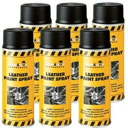 Chamäleon Lederfarbspray Schwarz 6 x 400ml Lederfarbe Lederspray Farbspray