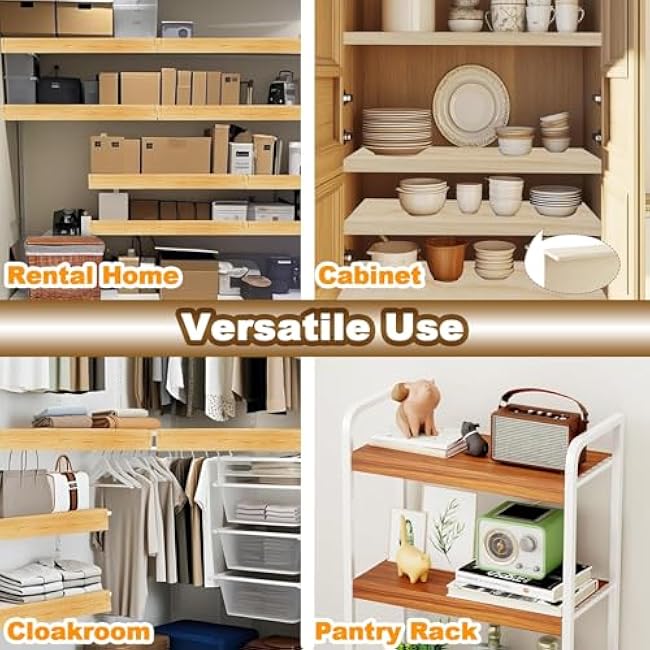 Portable Reusable Pantry Storage Rack Cover, 5pcs/ 6pcs PVC Wood-Look Wireshelf Covers for Dining Cabinet Kitchen, Enhances Aaesthetic(6 Pack,97x30x5cm/38x12x2in)