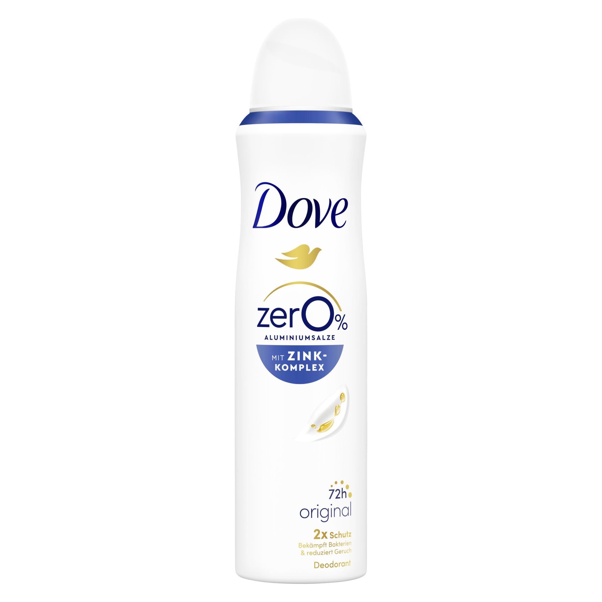 Dove Deodorant-Spray Original Deo mit pflegendem Zink-Komplex und 0% Aluminiumsalzen 150 ml