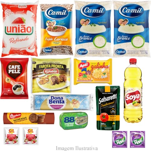 Cesta Básica Alimentos Essenciais 16 Itens - Marcas Premium