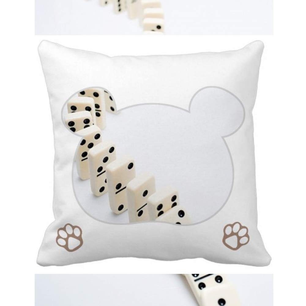 Housse de coussin domino pai gow ours taie carrée décoration canapé