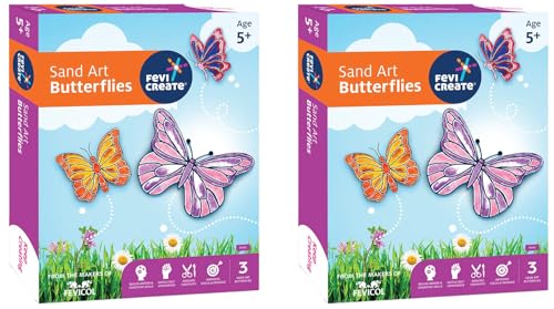 Pidilite Fevicreate DIY Sand Art Butterflies Art & Craft kit Includes Butterfly templates, Multi-Colored Sand, Fevicol MR, Magnet Strip, Spatula & More | Best Gift for Boys & Girls Age 5 Years+ (B0CBK8DDSS) Amazon Price History, Amazon Price Tracker