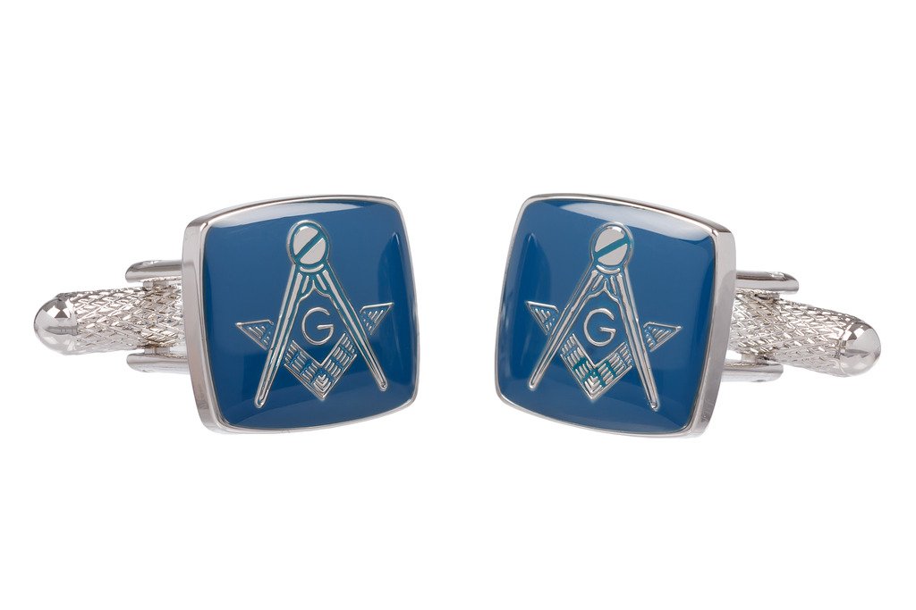 Gemelli Massonici Placcati Blu E Oro In Scatola Regalo – Cadogan Gifts X2N241 - Foto 6