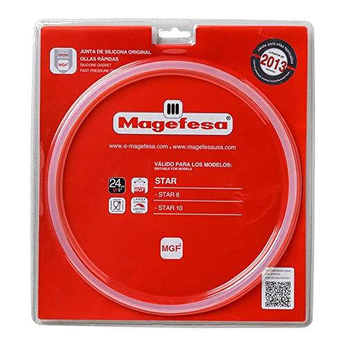 Magefesa - Joint en Silicone 24cm Compatible avec Autocuiseur, Modèles STAR 8-10L, INOXTAR 8-10L, STAR PLIE 8L, 09REME24STC, 8429113545574