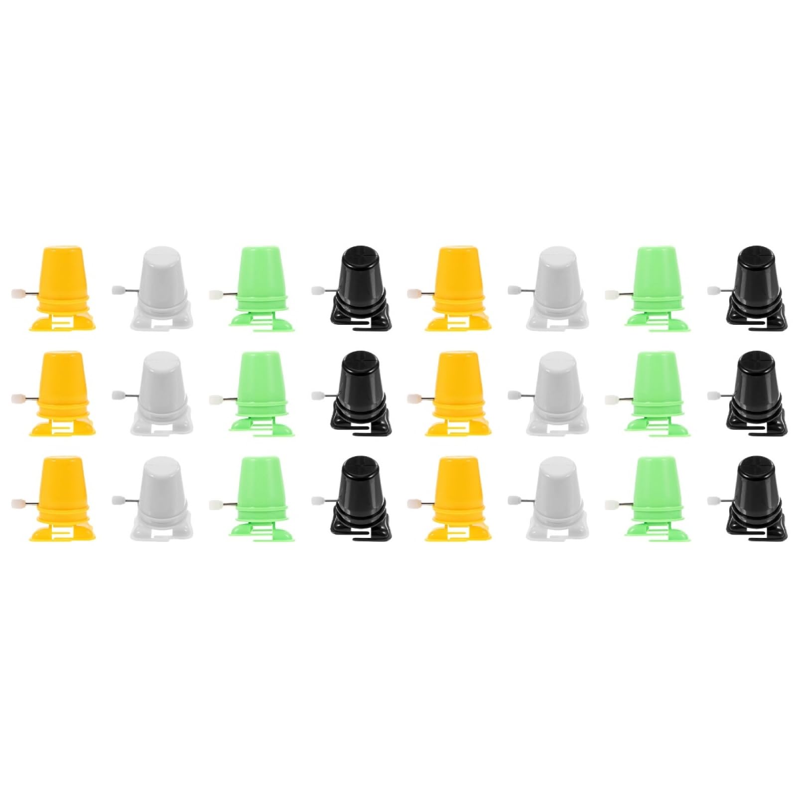 ibasenice Clockwork Walking Movement Toy Rewinding Part Walking Feet Crafts Base Replacement Movement Spring 24Pcs Wind-up Robot Plastic