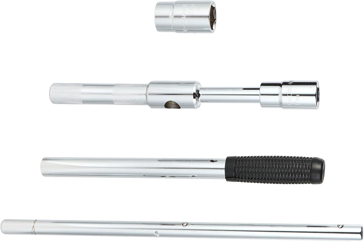 Extended Lug Wrench Way Tire Wrench Tool Telescopic Carbon Steel Construction Slip Grip Easy Tire Removal and Replacement Compact Storage for