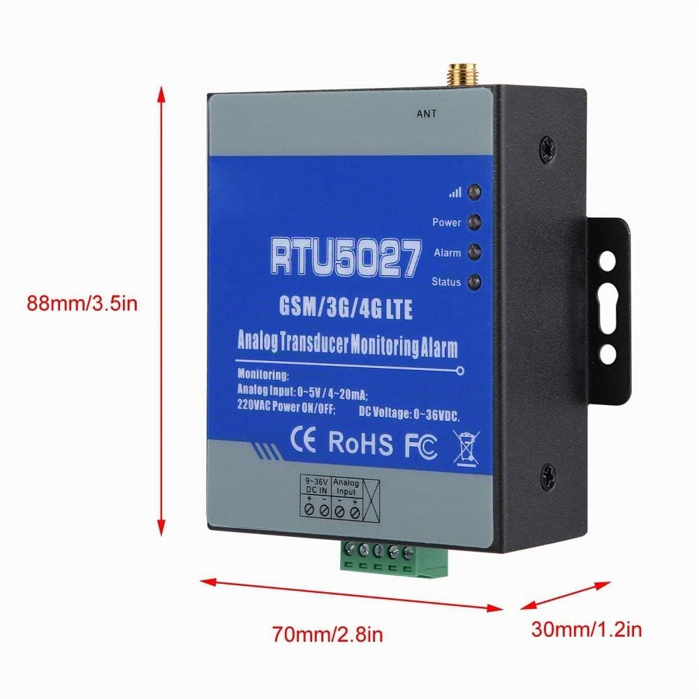 Sonew RTU5027 Système D'alarme de Panne de Courant de GSM, Alarme de Surveillance de Statut de Circuit de Tension de Défaut de Circuit sans Fil de GSM 3g/4g LTE 100-240v(EU)