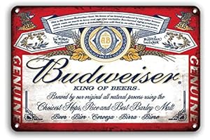 Budweisors Historic Tin Sign for Man Caves