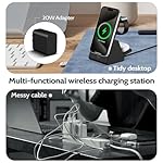 Mag-Safe Charger Wireless Charging Station: 3 in 1 10000mAh Portable Power Bank Compatible for iPhone 16/15/14/13/12 Series and Apple Watch - Magnetic Charging Stand Black - Image 5
