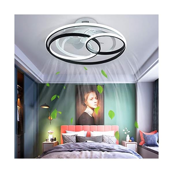 Ceiling Fan with Lighting LED Ceiling Lights Dimmable Remote Control Creative Soft Fan Bedroom Ceiling Lamp Modern Invisible Fan Ceiling Light Living Room Nursery Dining Room - Image 5