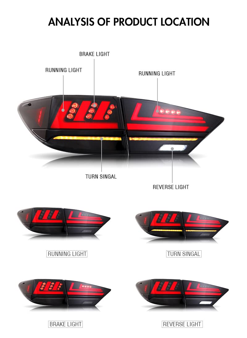 Tail Lights Lexus ES350 ES300h 2013-2018 Startup Amber Sequential Turn Plug Play image 3