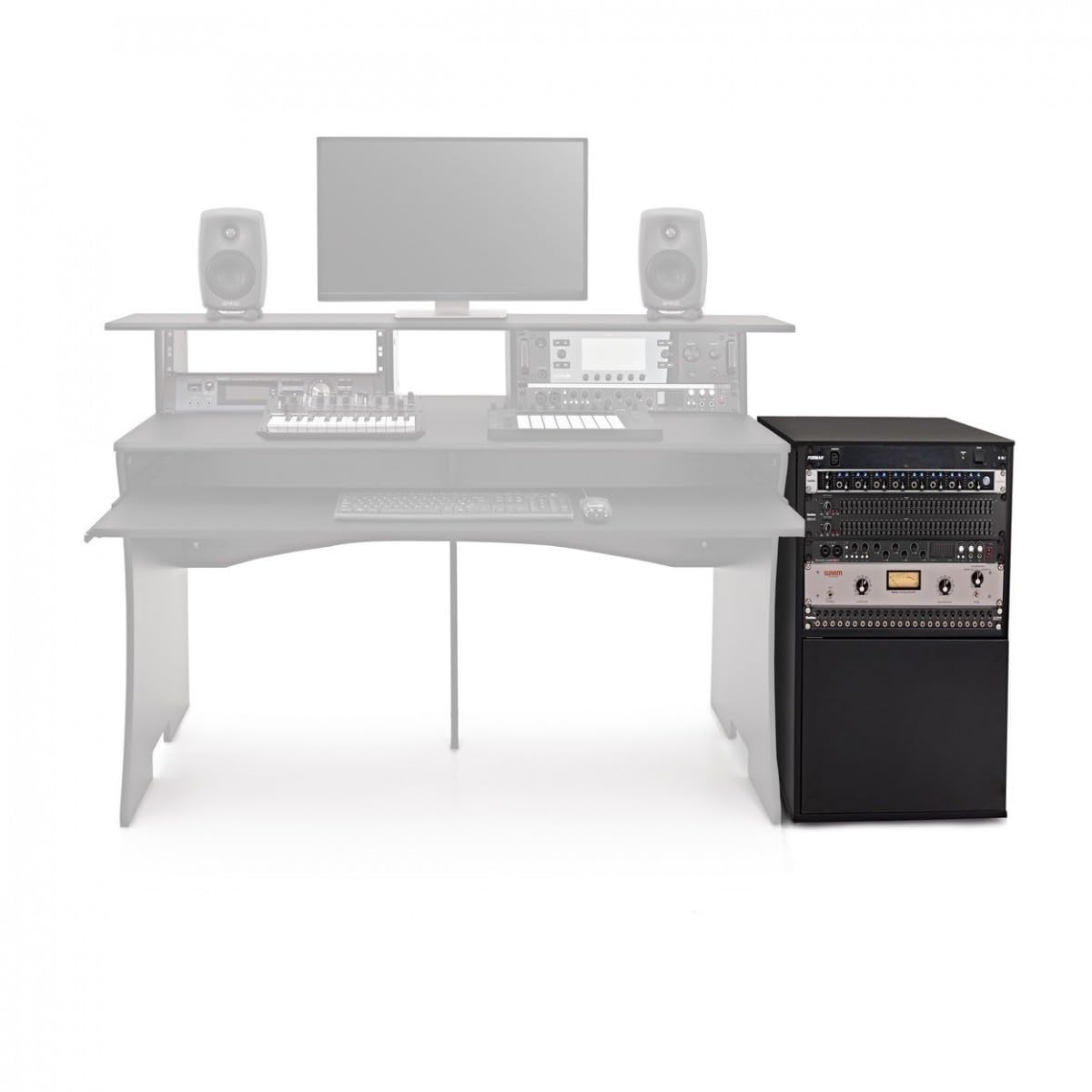 8U Studio Rack Cabinet di Gear4music Nero H-76cm L-52cm P-47cm