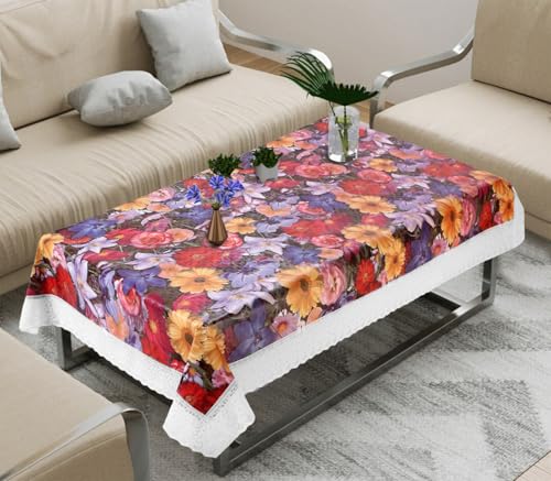 Image of Dakshya Industries PVC Waterproof Center Table Cover 40 x 60 Inch | Rectangle Coffee Table Cover | Spill Proof Oil Resistant Dustproof Heat Resistant Wipe Clean
