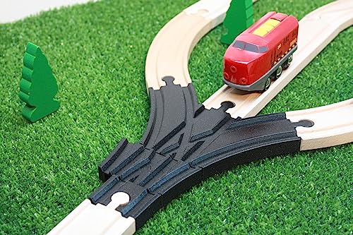 Locorico - Mechanical Switches for Wooden Train Track compatible Brio (3 ways), Black, 16.5 x 8 cm - Image 2