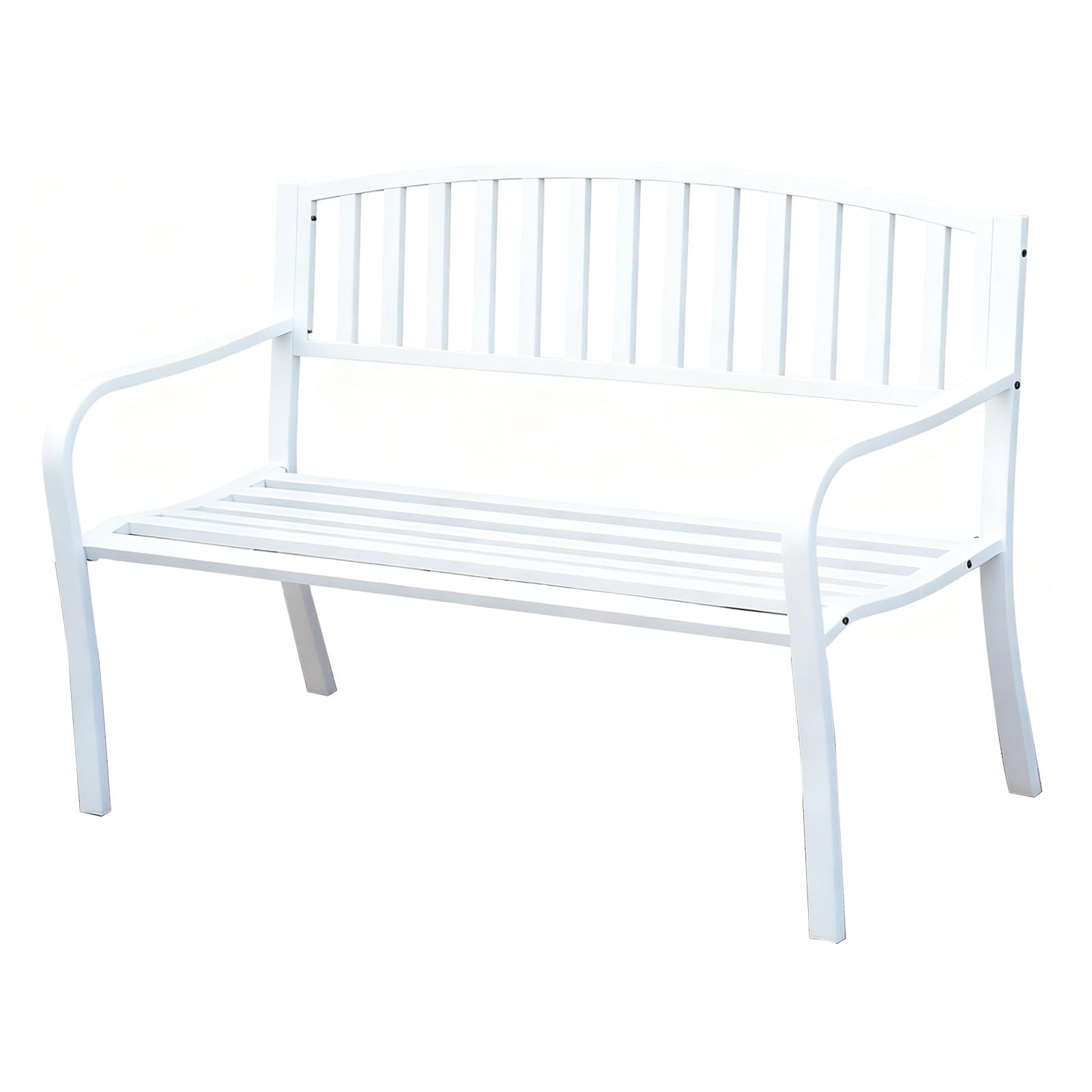 Ornate Wrought Iron Bench, Double Outdoor Bench, Sturdy And Weight-Bearing