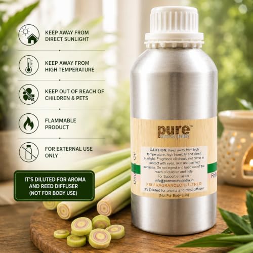 Image of Pure Source India Lemon Grass Fragrances Vaporizer Oil, 1 L Refill