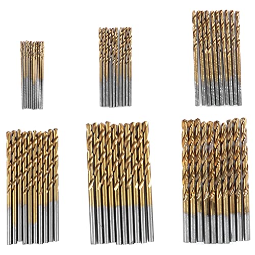 60 Pcs Industrial Strength Carbide Tip Twist Drill Bit, High Speed Steel Hardened Metal for Stainless Steel, Cast Iron, Wood and Plastic