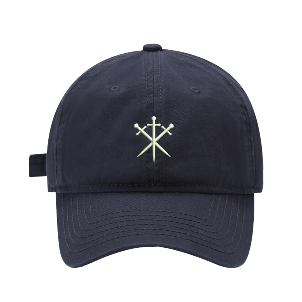 FANNOO Unisex Baseball Caps-Crossed Knight Swords Embroidered Hats Men Women Washed Cotton Adjustable Embroidery Cap Dad Hat