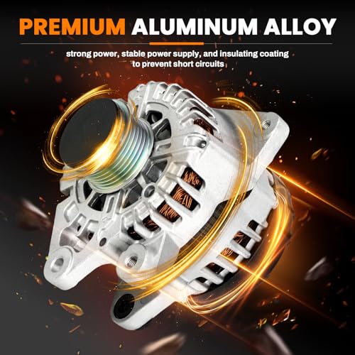 Image of 11934 High Output Alternator 150A Compatible with Hyundai Elantra 2017-2020 L4, Kia Forte 2017-2024 L4 2.0L, Replaces 373002E721 61001473, 6-Groove Clutch Pulley Clockwise Alternator Generator