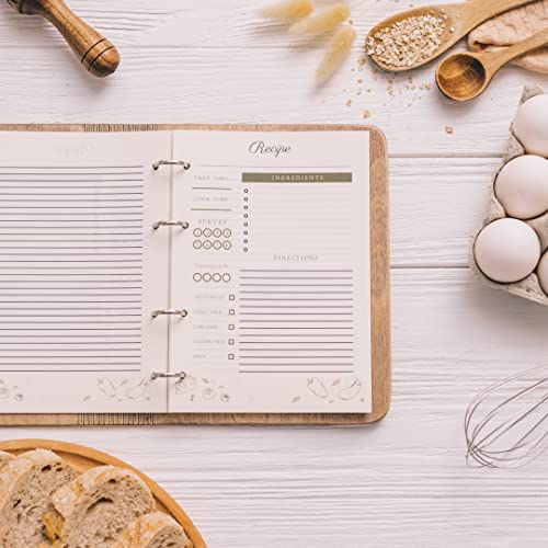 Enjoy The Wood Wooden Blank Recipe Book Binder - Personalized Recipe Notebook - Family Cookbook Journal Custom Sketchbook To Write In Organizer By Enjoy The Wood (Cakes, Large (A4)) #TOP4