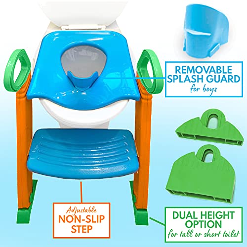 Potty Training Seat Toilet w/Step Stool Ladder & Splash Guard, Toddlers Trainer w/Handles. Sturdy & Foldable. Non-Slip… - Image 6