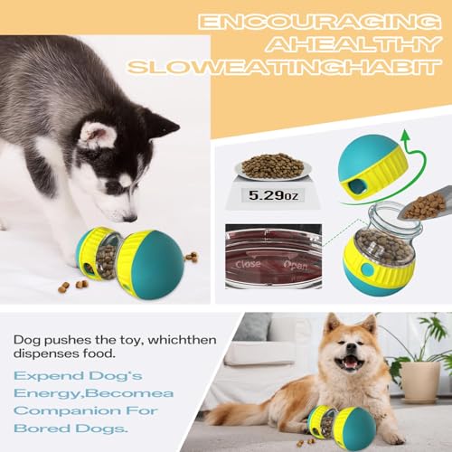 GmwyCzV Rolling Feeder Hundespielzeug, Hundespielzeug Intelligenz, Slow Feeder fürHunde, Hundespielzeugs Leckerli Verstecken Fördert Gesunde Essgewohnheiten und Mentale Stimulation, Grün