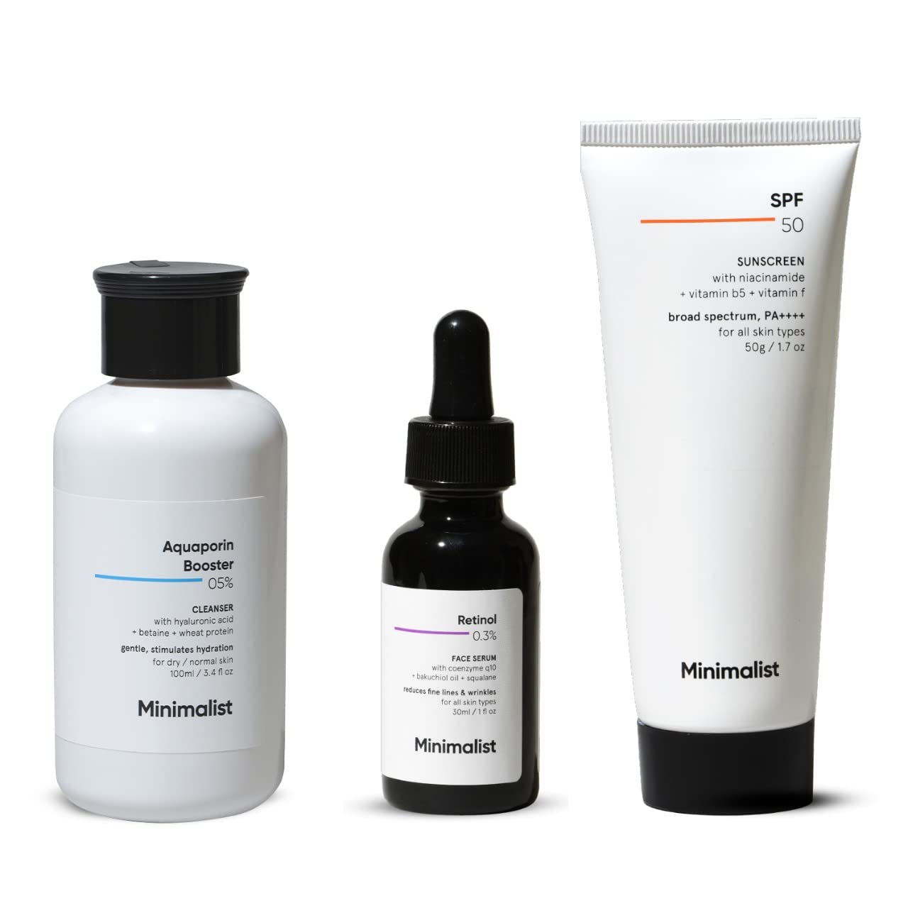 Minimalist Anti-Aging Skincare Kit, Routine Kit For Unisex, Face Wash,