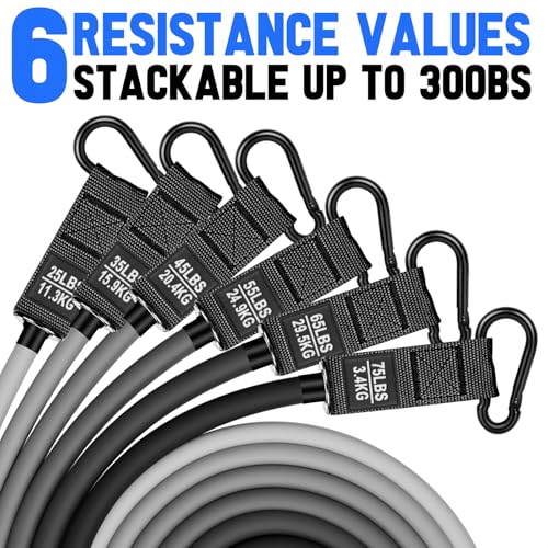 Image of Heavy Resistance Bands for Working Out, 300lbs /360lb /420lb Exercise Bands Workout Bands with Handles, Door Anchor, Ankle Straps, Home Gym Workout Equipment for Men Fitness Strength Training Stretching