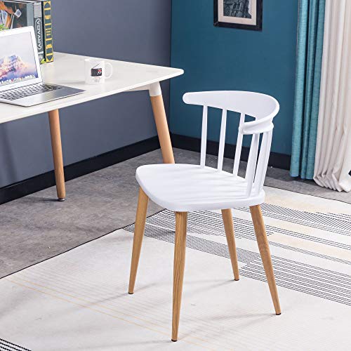 Image of Finch Fox Scandinavian Stylish & Modern Furniture Plastic Living Room Dining Chairs for Cafeteria Seating, Side, Kitchen, Restaurants, Hotels in White Color (Set of 6)