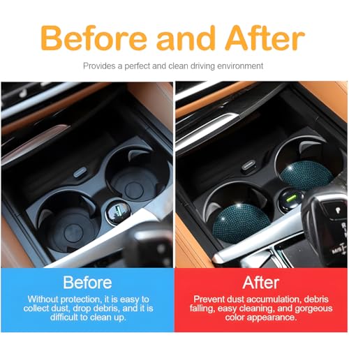 Image of Osilly Bling Car Cup Holder Coaster, Crystal Rhinestone Anti-Slip Insert Coasters, Universal 2.75 Inch Fashion Automotive Cup Mat, Car Interior Accessories Decor Gifts for Women (Light Blue, 4PCS)