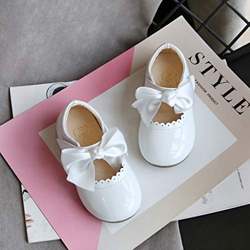 Toddler Flower Girl Shoes Girl Ballet Flat Party School Shoes Wedding Princess Leather Dress Shoes with Bow2