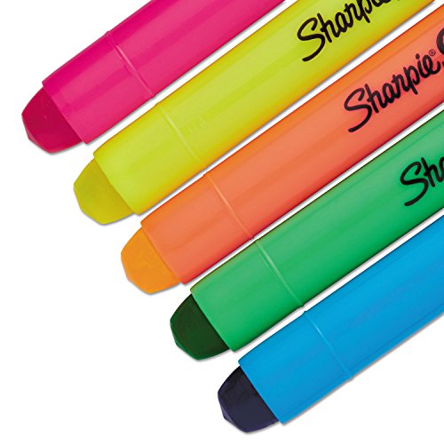 Image of Sharpie Gel Highlighters, Assorted Colors, Smear-Resistant, Bullet Tip, 5 Count - No Bleed, Won't Dry Out