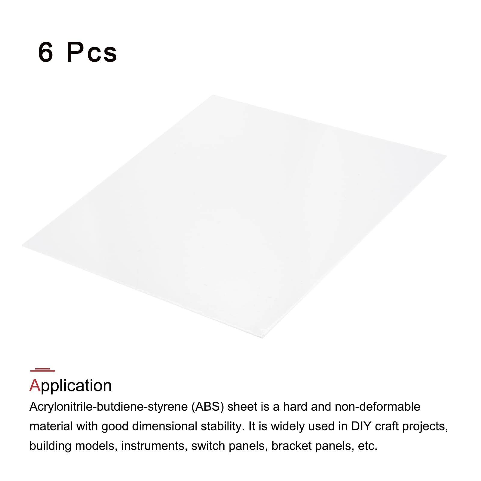 QUARKZMAN ABS Plastica Foglio 12 Pollici X 12 Pollici X 0.12 Pollici ABS Stirene Fogli per Modelli Edifici Diy Artigianato Pannello Bianco 6 Pezzi