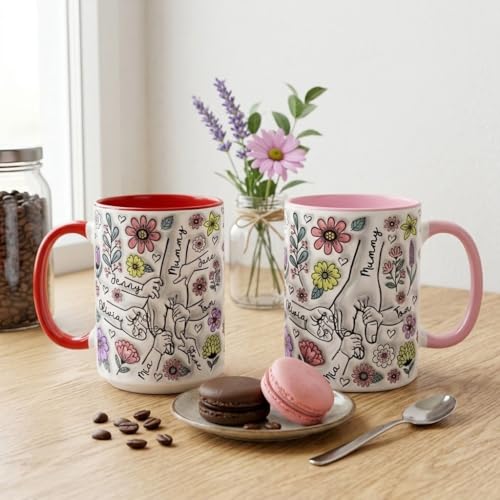 Taza personalizada para mamá con nombres de niños miniatura 5