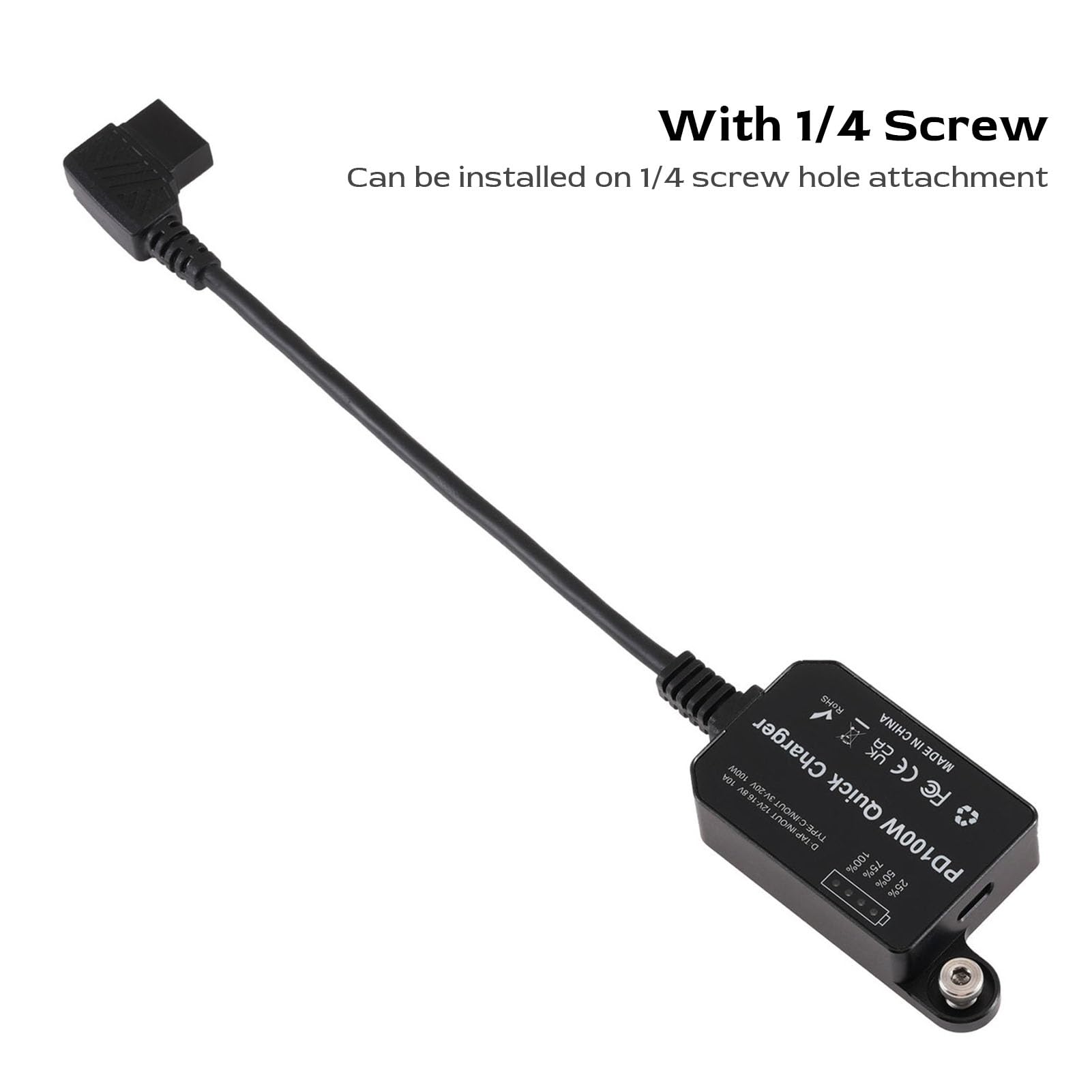 Adaptador de Alta Potencia con Cargador Rápido D Tap to Type C, Ideal para Usuarios de Cámaras y Baterías con Montura V